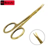 1PC Gold Eyebrow Scissors Razor Trimmer Blades Stainless Steel Eyelash Straight Elbow Trimmer Shaver Scissors Nose Hair Clipper 1