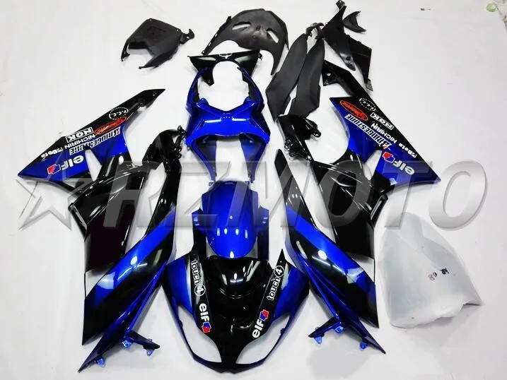 Blue Black ABS литьевой формы мотоцикла Полный обтекатели подходит для Kawasaki ZX-6R 09 10 11 12 2009-2012 Кузов Набор на заказ синий черный - Цвет: Blue Black