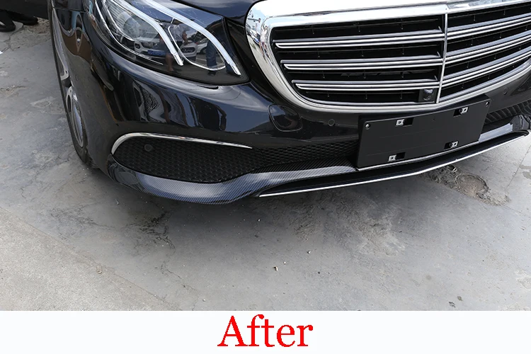 Накладка переднего бампера 3 шт. углеродное волокно ABS хром для Mercedes Benz E Class W213- автомобильные аксессуары
