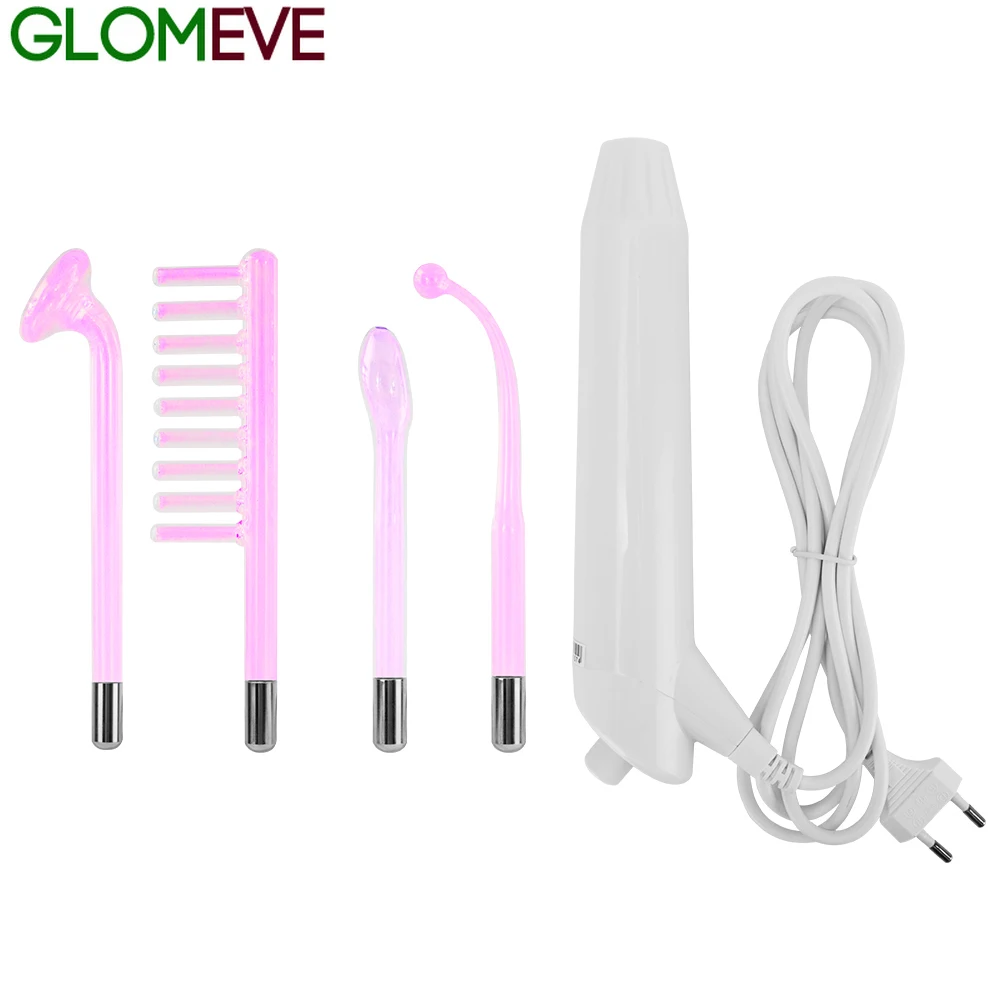 Electrode Glass Tube Violet Purple Light High Frequency Facial Machine Spot Acne Remover Skin Care Face Spa Wand Facial Massager