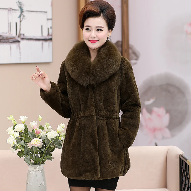 UPPIN S-5XL, Женское зимнее меховое пальто с искусственным лисьим воротником, пальто из искусственного меха размера плюс, 5XL, 4XL, повседневное черное пальто из искусственного меха, верхняя одежда большого размера
