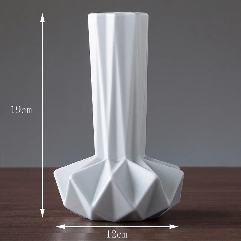 Скандинавские мини оригами керамические вазы красочные сухие цветы вазы цветочный горшок домашние декоративные украшения креативный свадебный подарок - Цвет: 001  Vase