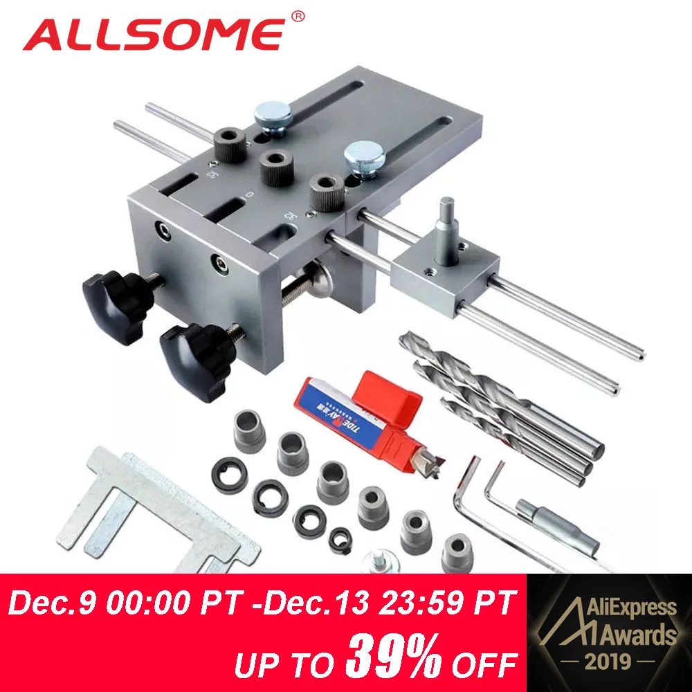 Comprare ALLSOME Lavorazione Del Legno Puncher Locator Legno Doweling Giga Regolabile Guida Per Mobili FAI DA TE di Collegamento Posizione di Perforazione Strumenti