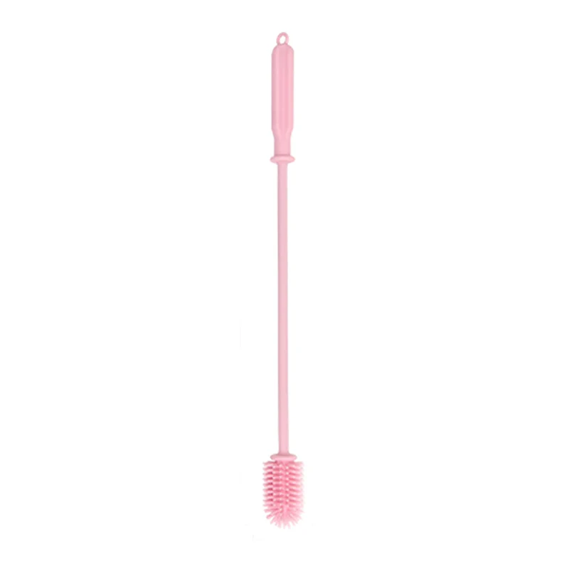 Pink Силиконовая щетка для мытья бутылок, чистящая чашка, кухонный очиститель для мытья, щетка для бутылок с ручкой, чистящая посуда, щетка для стекла - Цвет: Pink
