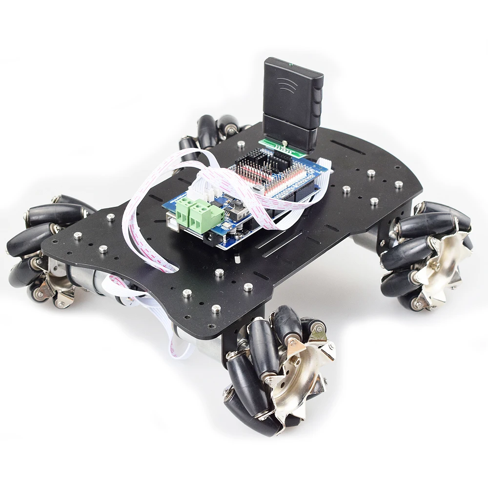 Todo o Metal Chassis do Carro Plataforma com dc Motor para Arduino Grande Carga Mecanum Roda Omni Robô Kit 12 v Codificador Faça Você Mesmo Projeto 20 kg 4wd 4 Brinquedos programáveis