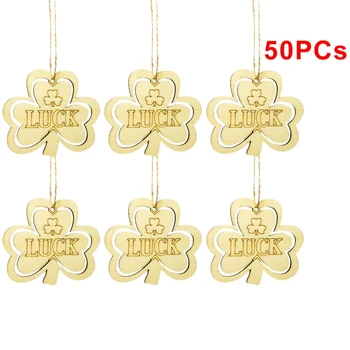 

50 Pcs St. Patrick's Day Handmade Shamrock Gift Tag DIY Party Decoration Label