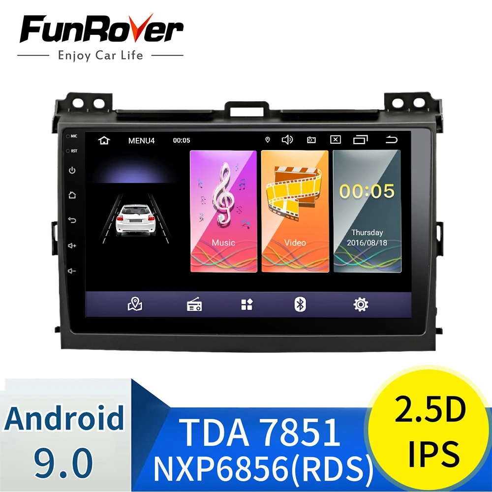 Штатное Головное устройство For Toyota Land Cruiser Prado 2003-2009 GPS Android 9.0 магнитола автомагнитолы Андроид для Тойота Ленд Крузер Прадо 3 J120 аксессуары штатная магнитола автомобильная мультимедиа