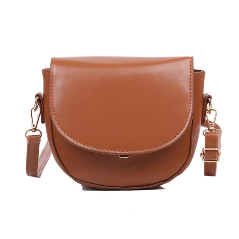 

Korean Solid Messenger Bag Women Personality Retro Leather Semicircle Shoulder Small Handbag Ladies Birthday Present
