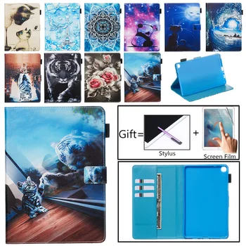 

Cartoon Coque for Samsung Galaxy Tab A 8.0 S Pen 2019 SM-P200 P205 Case Smart Cat Flower Card Slot Cover for Samsung P200 Case