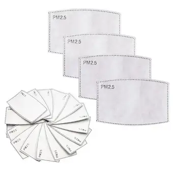 

5 Layers PM2.5 Activated Carbon Filter Insert Protective Filter Media Insert Mat for mouth Mask anti dust mask SN2889