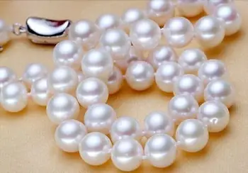 

amazing natural round 10-11mm genuine south seas white pearl necklace 17inch