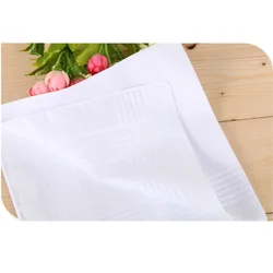 Mouchoir de poche en coton, 1 pièce, carré blanc solide, serviette de poitrine, costume de fête de bal, Hankie Vintage, cadeau, mode 