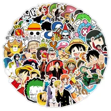 50 sztuk One Piece naklejki Anime Cartoon wodoodporna naklejka deskorolka rower gitara Laptop klasyczne Graffiti naklejki zabawki dla dzieci prezent tanie tanio Bandai CN (pochodzenie) MATERNITY 4-6y 7-12y 12 + y 18 + 8 5CM 5 5CM P217