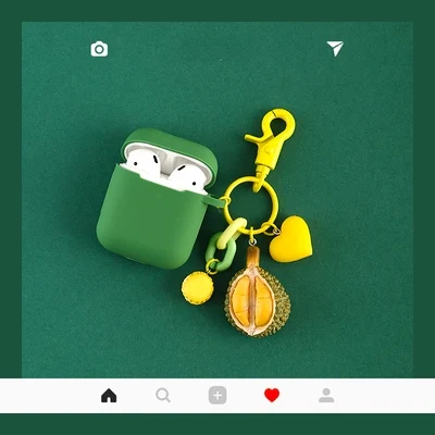 Силиконовые чехлы для Apple AirPods 2 мягкие Мультяшные милые цветочные наушники чехол для Air Pods 1 Зарядная коробка крышка с крючками - Цвет: 008
