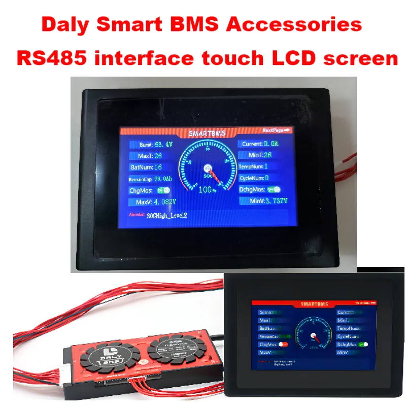 Li-Ion Lifepo4 LTO 3S 4S 6S 7S 8S 10S 12S 13S 14S 15S 16S 17S 20S 21S 24S 27S 30S 32S для DALY SMART BMS RS485 сенсорный ЖК-экран