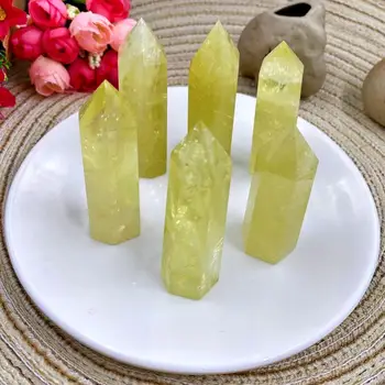 

Natural Crystal Point Citrine Healing Column Obelisk Yellow Quartz Wand Beautiful Ornament for Home Decor Reiki Energy Stone