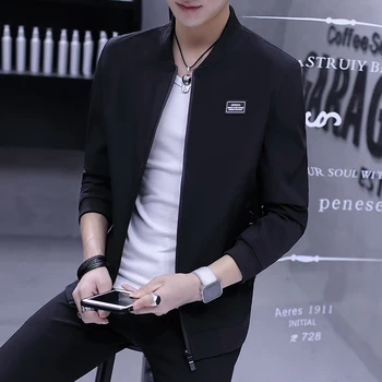 

Free Shipping Autumn Men's Jacket Male Overcoat Casual Solid Jacket Slim Fit Stand Collar Zipper Men Jackets Coat M-4XL