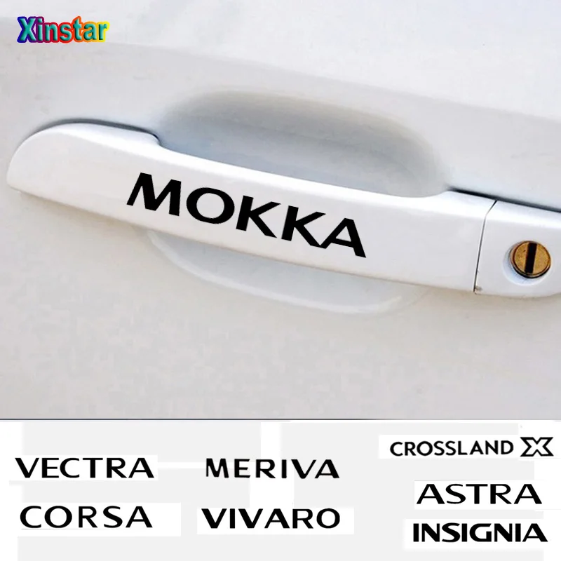 Наклейки на дверные ручки для Opel Astra Insignia Corsa Vectra Mokka Meriva Vivaro Crossland x 4 шт. аксессуары