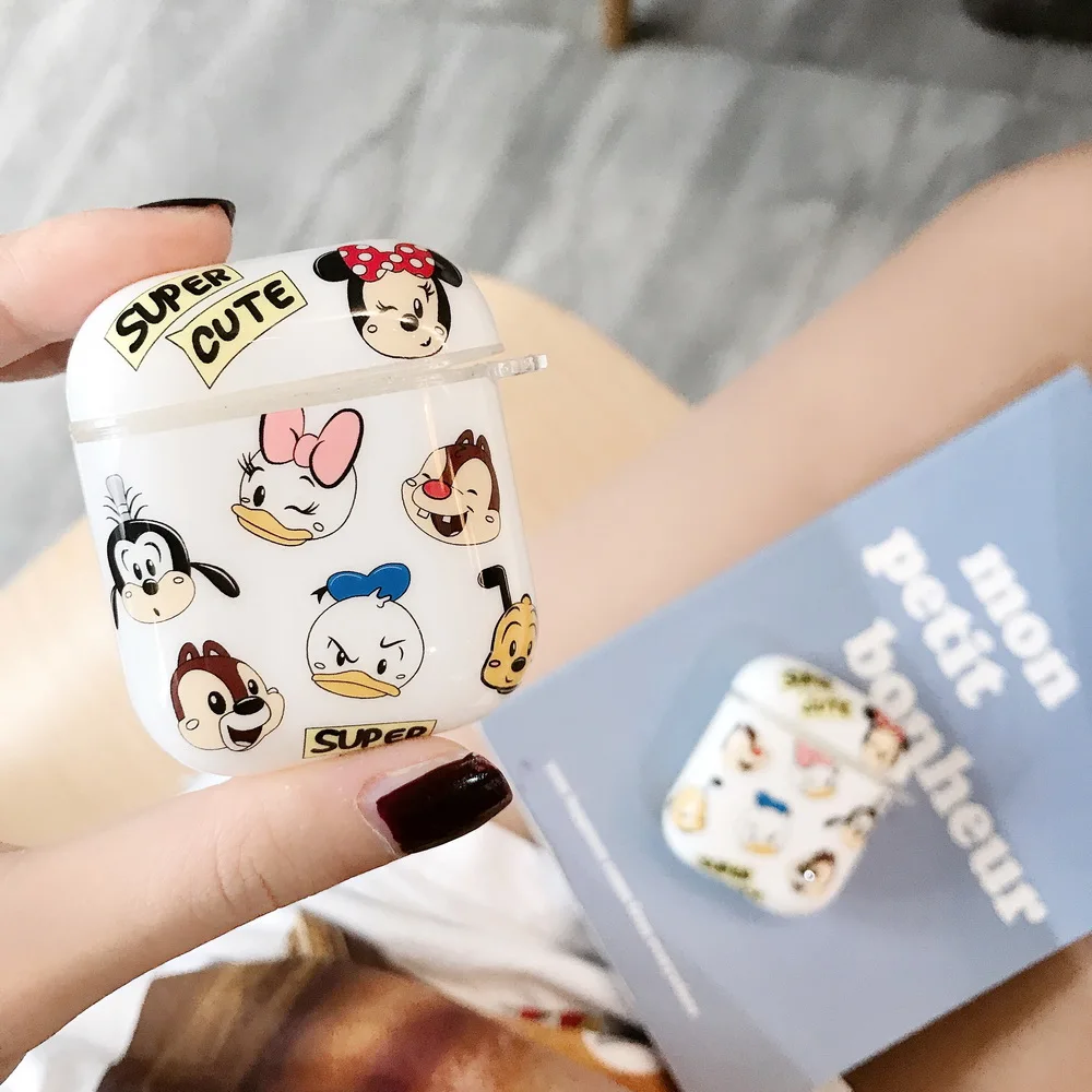 

cute kawaii Transparent cartoon case donald daisy duck minnie mouse perfect design for Apple Airpods2 bluetooth earphone case