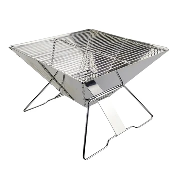 

Foldable Portable Stainless Steel Charcoal BBQ Grill with Carry Bag for Outdoor Camping