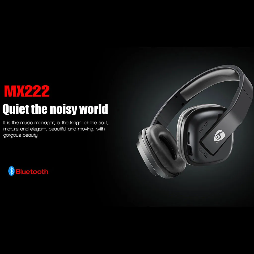 MX222 Subwoofer Wireless Bluetooth Headset Music TF Card Noise Cancelling Stereo