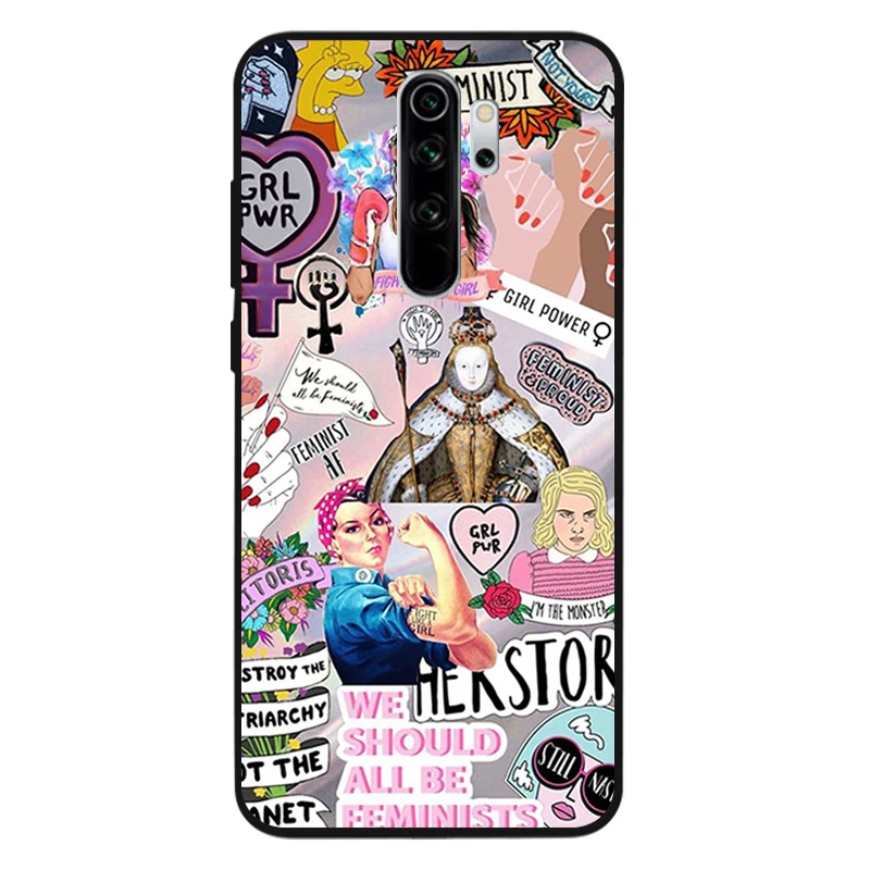 Feminist Feminism Black Silicone Soft Phone Case For Redmi 9 8 6 7A 6 Plus NOTE 9 8 7 6 5 PRO 9S 8T Luxury printed shell case for xiaomi