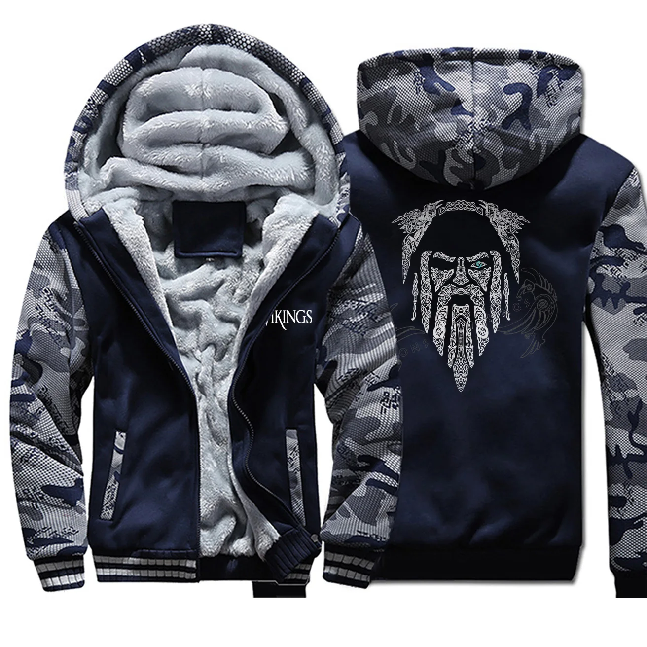 2019 Winter Camouflage Thicken Men Hoodies Odin Vikings Printing Male Brand Jackets Casual All-match Stylish Clothing Streetwear 2019 Winter Camouflage Thicken Men Hoodies Odin Vikings Printing Male Brand Jackets Casual All-match Stylish Clothing Streetwear