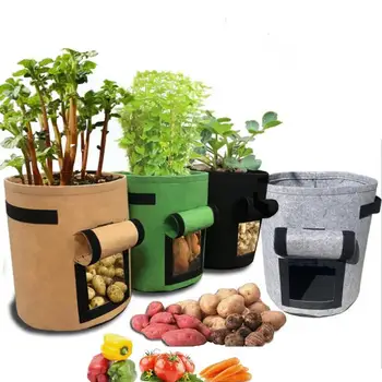

4 Color Plant Grow Bags Vegetable Flower Growing Bags Vertical Garden Bag seedling Plant Grow Bags Pots Containers Garden