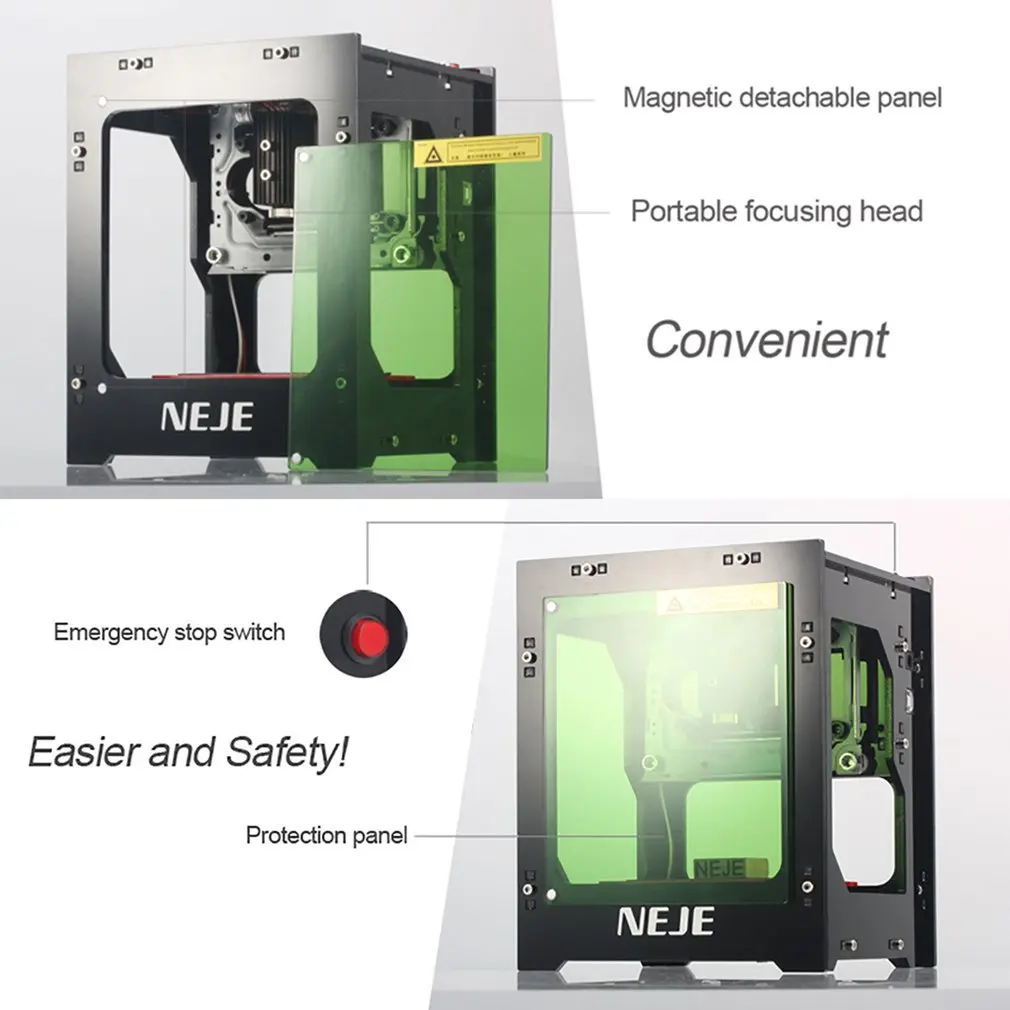 NEJE 3000mW DIY USB мини лазерный гравер Расширенный лазерный гравировальный станок беспроводной принтер