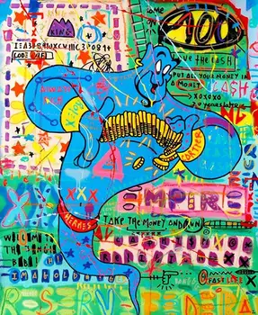 

Hand painted graffiti pop art oil painting on canvas classic oil painting good for wall art