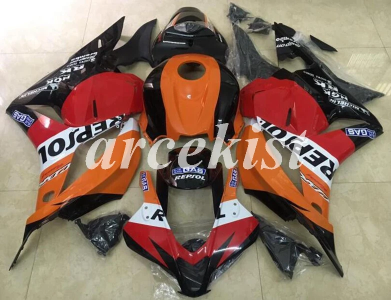 4 подарки литьевая Форма ABS Полный обтекатели Подходит для HONDA CBR600RR F5 2009 2010 2011 2012 09 10 11 12 набор кузова оранжевый красный