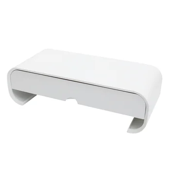

1pc Computer Stand Desktop Storage Rack PC Monitor Stand with Storage Organizer for Home Office (White)