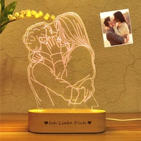 Personalized Custom Photo 3D Lamp Text Customized Bedroom Night Light 1