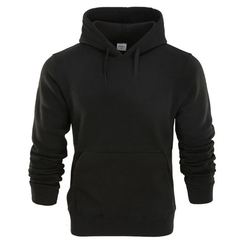 

Autumn Winter Fashion Men Solid Color Hoodie Sweatshirts Cotton Long Sleeve Sportwear Casual Pocket Pullover Tops