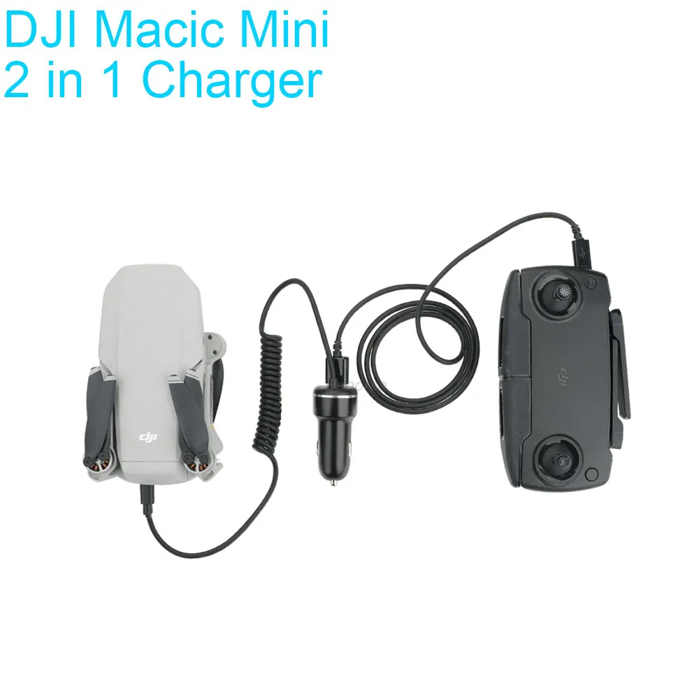 2 в 1 Автомобильное зарядное устройство для DJI Mavic Mini Drone дистанционное управление автомобильное зарядное устройство для DJI Mavic Mini АКСЕССУАРЫ