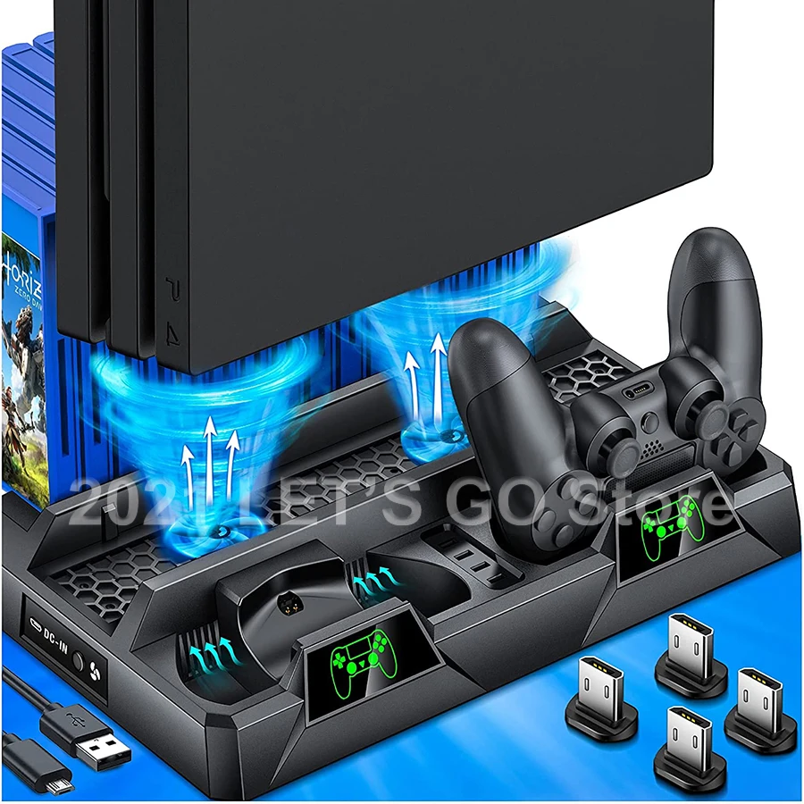 Вертикальная подставка для PS4 Pro Slim устройство хранения 16 игр 2 охлаждающих