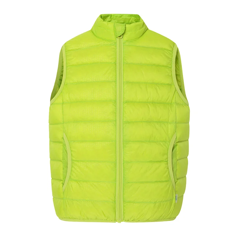 Apple Green THREEGUN, детский жилет для девочек и мальчиков, 90% утиный пух, зимний жилет для детей, верхняя одежда для малышей, зимний светильник - Цвет: Apple Green