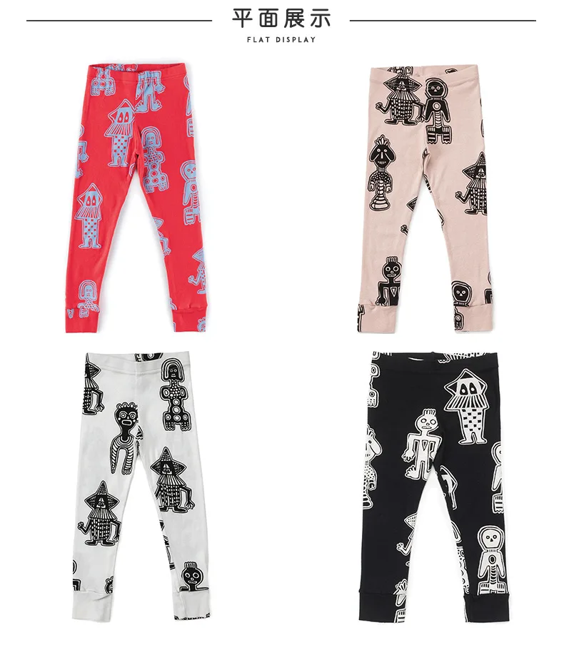 INS Hot Selling Nu Celebrity Style Autumn New Style Men And Women Crawler Leggings Pure Cotton Printed CHILDREN'S Pants Ski
