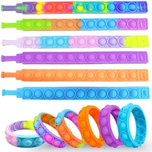 

12pc Finger Press Bracelets Anxiety and Stress Relief Bubble Wristband Stress Reliever for ADHD ADD Autism Anxiety Kidsand Adult