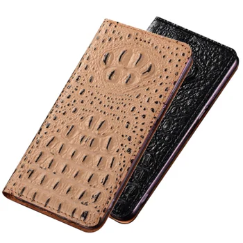 

Crocodile pattern genuine leather phone case credit card holder for Huawei Nova 4 flip case for Huawei Nova 4 phone bag funda