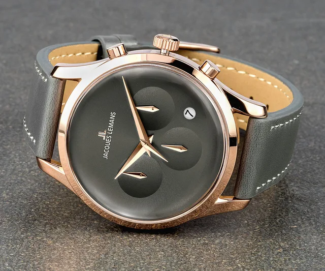 Jacques Lemans Retro Classic Quartz Unisex Wrist Watch Convex Crystal  Leather Strap Chronograph 1-2067 - AliExpress