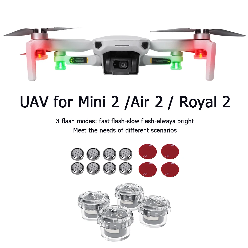 Description Picture 6 of item4pcs Magic Small Led Flash Strobe Lamp Universal Drone Flash Strobe Lamp Night Light for DJI Mini 2 Accessories