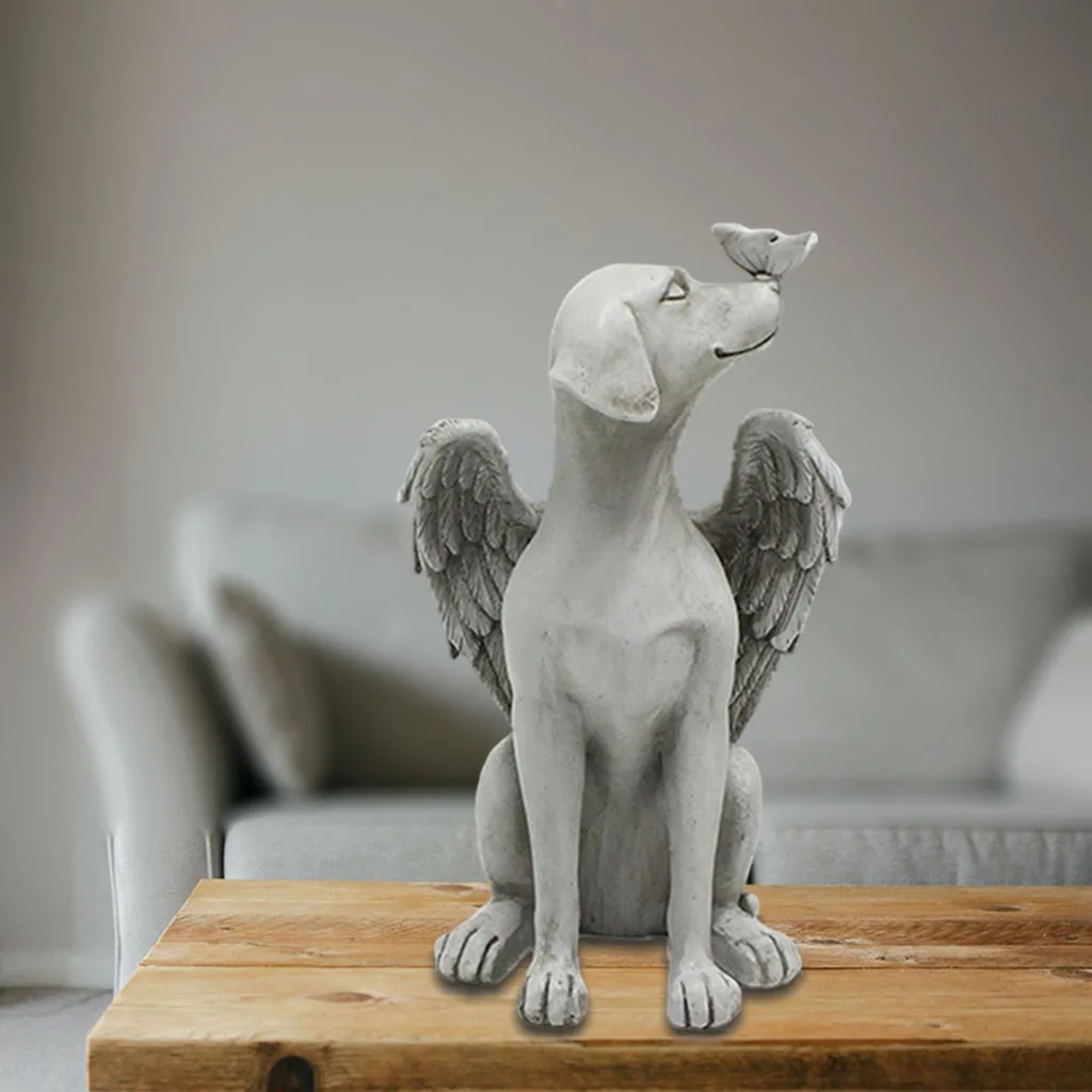 Memorial Statue Angel Dog Remembrance Keepsake Resin Figurine