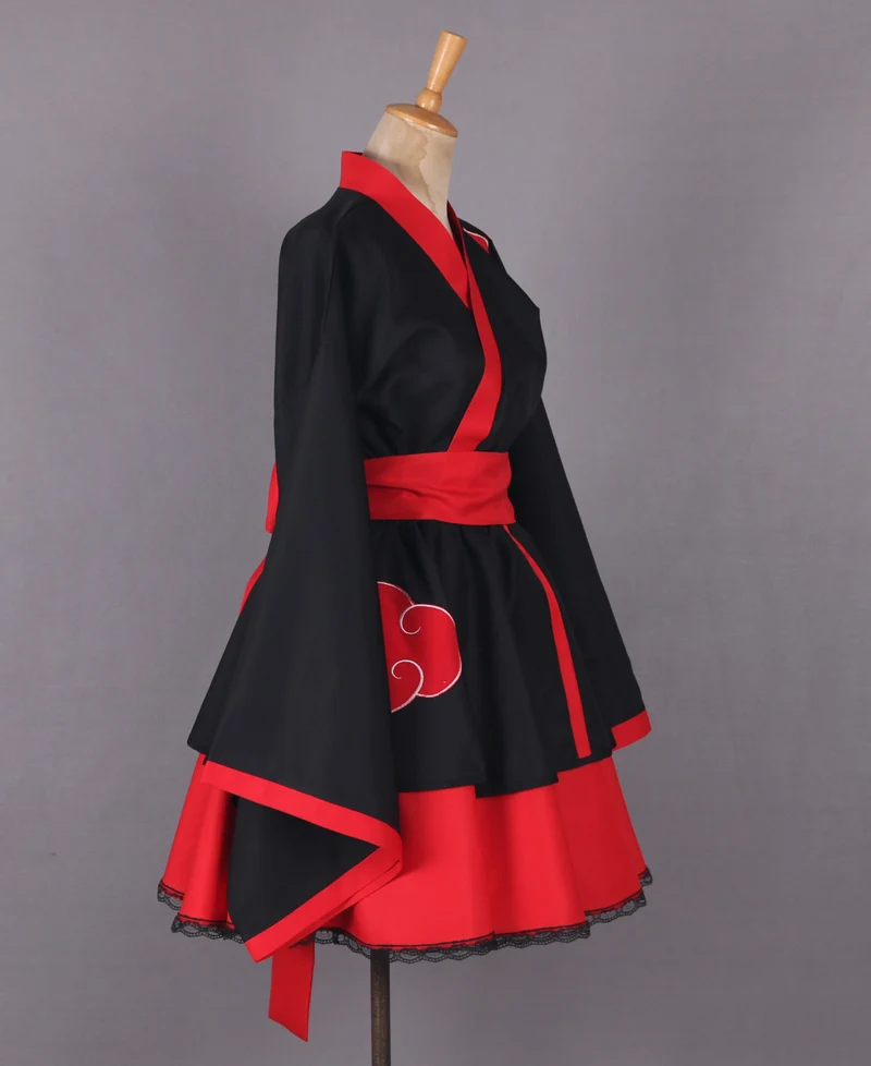 Аниме Наруто Akatsuki костюмы для косплея юбки Лолита кимоно платье Хэллоуин вечерние костюмы для взрослых детей