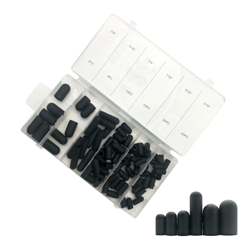 

80pcs 3/16"- 3/8" Rubber Carburetor&Vacuum Line Cap Assortment Universal Kit