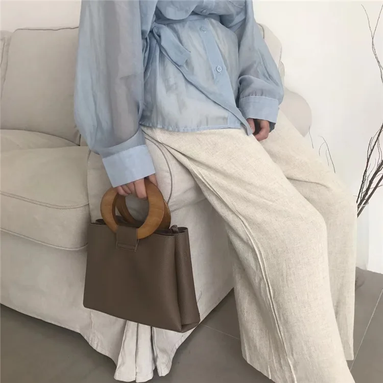 Miyahouse модные женские сумки с деревянным кольцом, Повседневная сумка через плечо, сумки через плечо для женщин, роскошные женские сумки