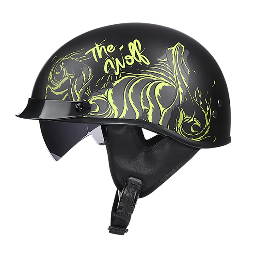 Мотоциклетный винтажный полушлем в стиле ретро для скутера шлемы с открытым