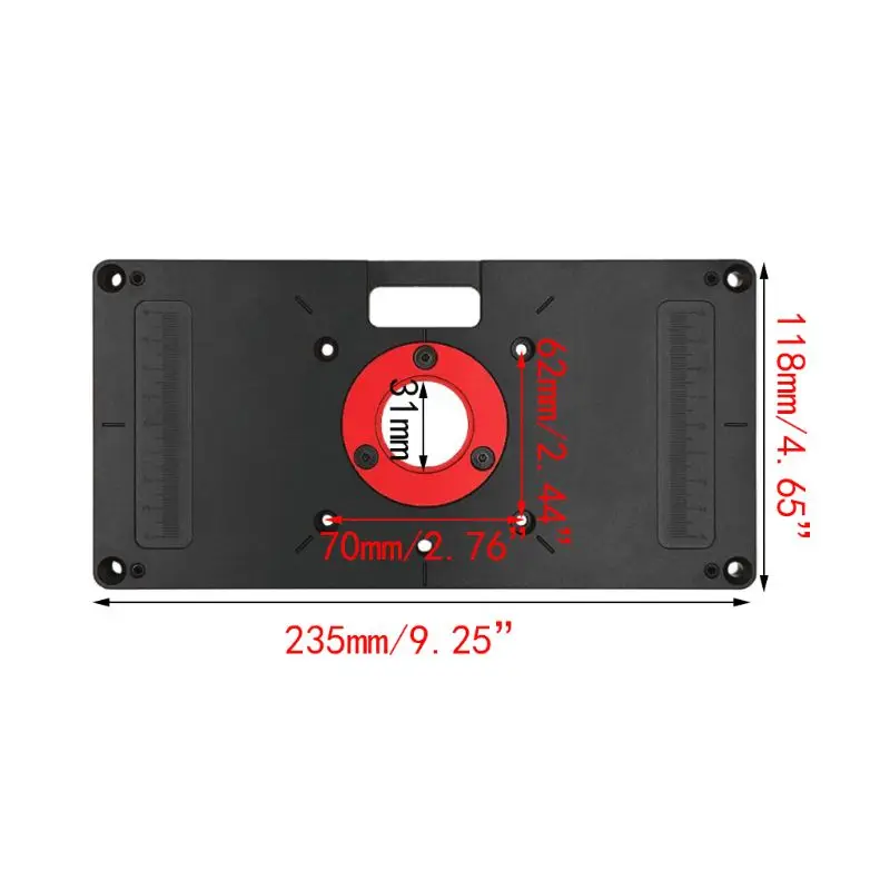 

Router Table Aluminum Insert Plate with Ring Screw Double Scale for Trimmer 35ED