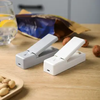 

Household Mini Sealing Machine Portable Dual-purpose Plastic Gray White For Snack Bag Heat Sealing USB Charging Hand Pressure