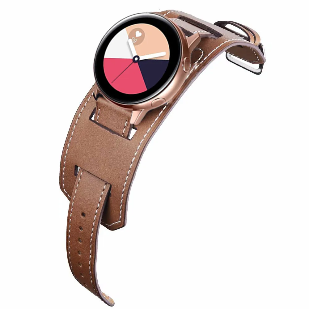 Кожаный браслет для Samsung Gear Sport S2 S3 Galaxy Watch Active 42/46 мм 20/22 ремешок Huami Amazfit Bip Huawei gt